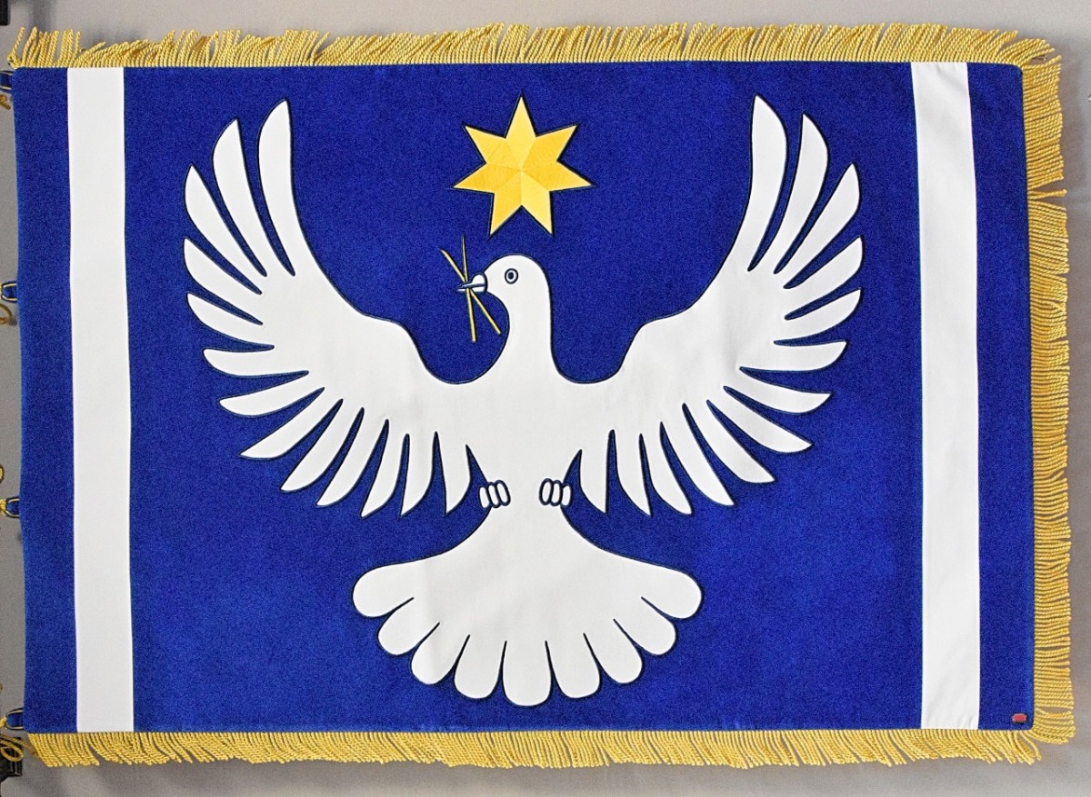 Slavnostní vyšívaná vlajka Bohumilic