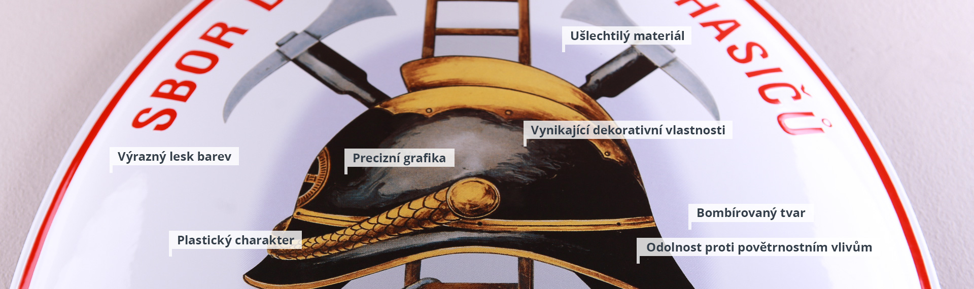 Smaltované hasičské ovály