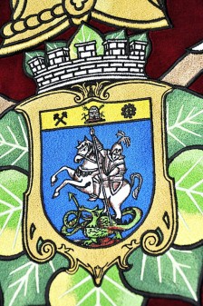 Detail výšivky praporu SDH Horní Jiřetín.