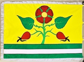 Vyšívaná slavnostní vlajka obce Bražec