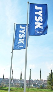 Reklamní tištěné vlajky, zakázka pro JYSK