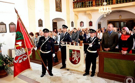 Žehnání symbolů městyse Uhelná Příbram