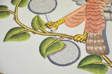 Detail ruční výšivky repliky praporu T.J. Sokol Vítkovice.