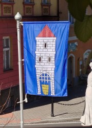 Venkovní tištěná obecní vlajka a vlajkový stožár