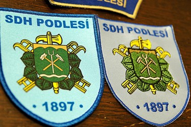 Ukázka vyšívané a tištěné nášivky, SDH Podlesí