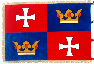 Slavnostní vyšívaná vlajka obce Chvalšiny
