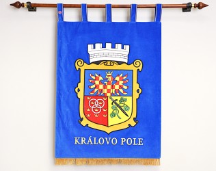 Vyšívaný znak ve velkém provedení městské části Brno - Královo Pole