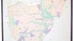 Ukázka zarámované nástěnné historické mapy obce/města/městyse
