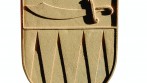 Obecní znak vyhotovený z umělého pískovce