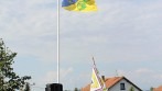 Tištěná venkovní vlajka vyhotovena pro obec Lipec